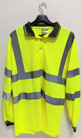 Mixed Hi-Vis Safety Yellow Long Sleeve Collar Neck Shirts