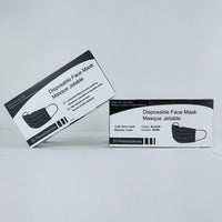 Black 3 Ply Masks Box of 50, $0.09/mask