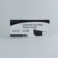 100 Boxes of Black 3 Ply Masks in Boxes of 50, $0.08/mask