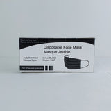 Black 3 Ply Masks Box of 50, $0.09/mask