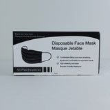 100 Boxes of Black 3 Ply Masks in Boxes of 50, $0.08/mask