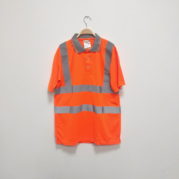 Mixed Hi-Vis Safety Orange Short Sleeve Collar Neck T-Shirts