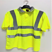 Mixed Hi-Vis Safety Yellow Short Sleeve Collar Neck T-Shirts